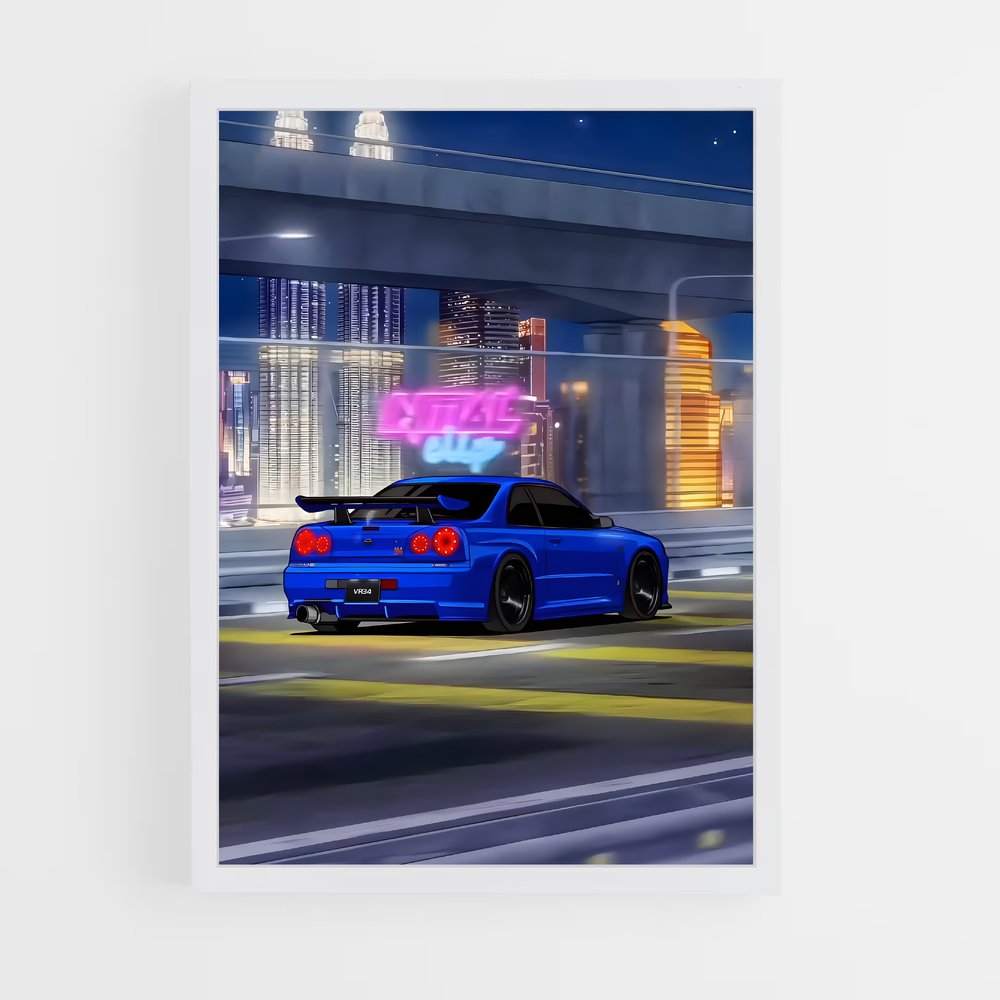 Poster Fast Lane R34 – affiche Nissan (vue 3)